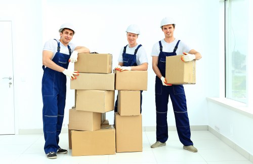 User checking a unit area for hazards and safe stacking practices