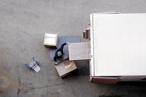 Moving van navigating a busy London neighbourhood