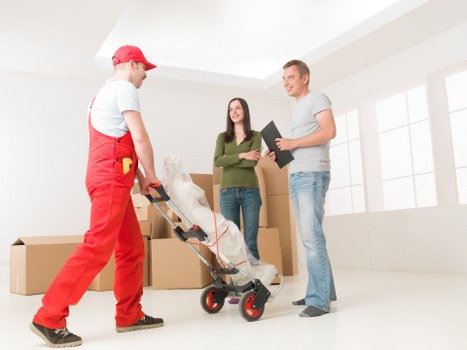 Prepared moving boxes and home items ready for collection in London