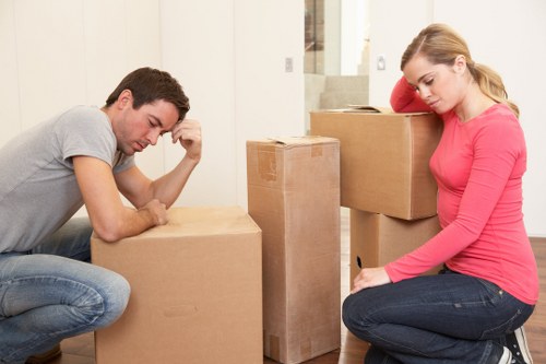 Household boxes prepared for a London moving van service