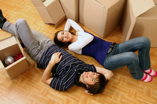 Commercial items being transported by a London moving van