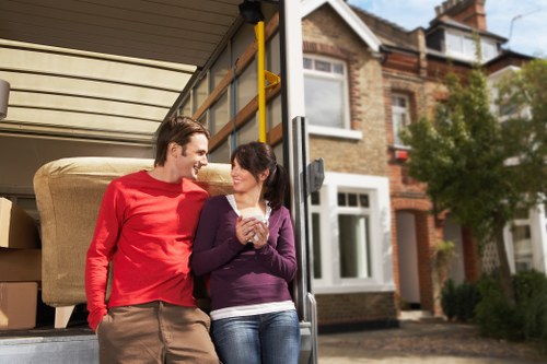 Moving truck in a residential London street with parking considerations
